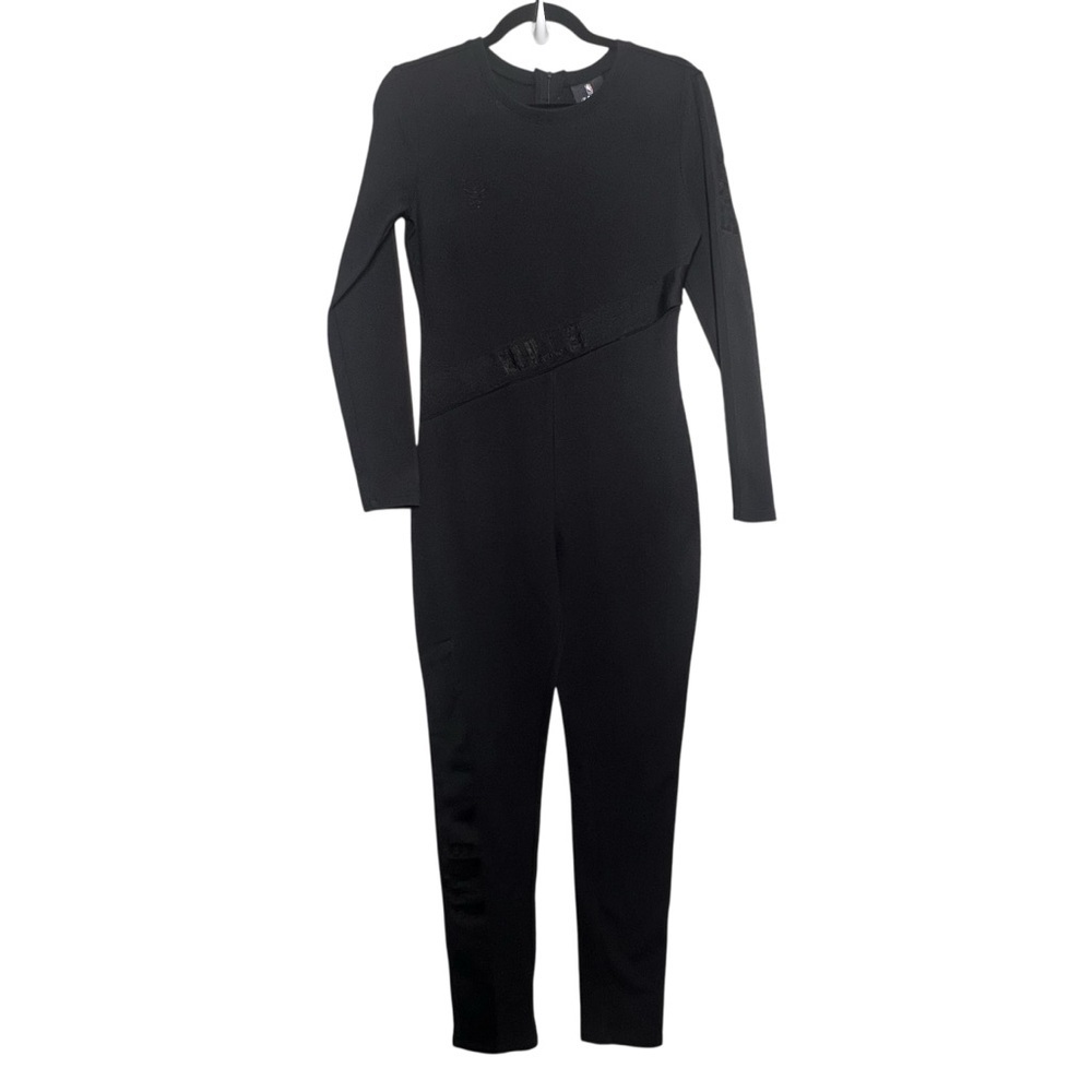 FISLL Chicago Bulls Performance Jumpsuit Womens Size Medium Black Long Sleeve
